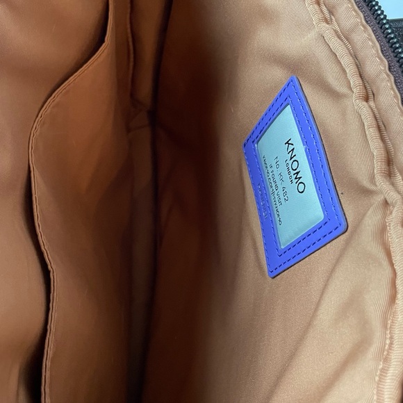 KNOMO Womens Hanover 14" Crossbody Laptop Briefcase Business Tote Brown Maroon - Picture 8 of 12